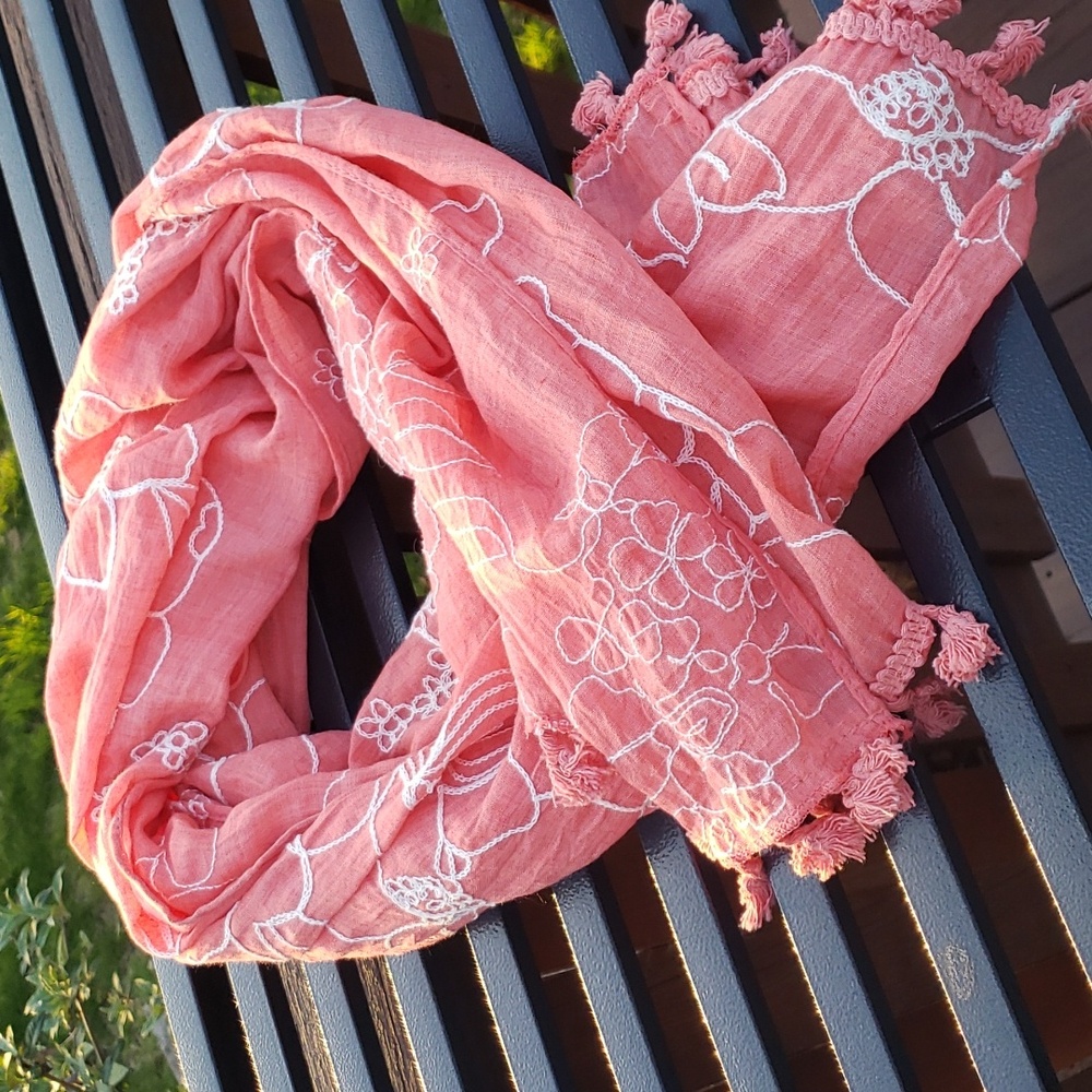 Pier One Coral Orange Scarf Pashmina
